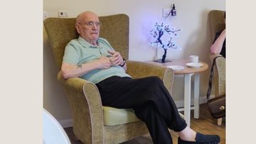 Welcome home to Caerphilly care home Resident